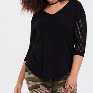 Torrid Pointelle Tunic Sweater EUC